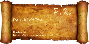 Pap Klára névjegykártya